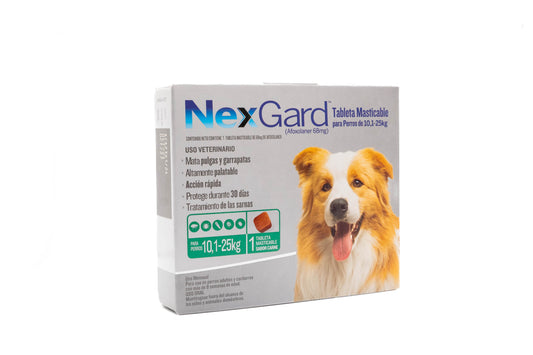 NexGard | 3 Tabletas masticables para Perros | 10,1 – 25 kg