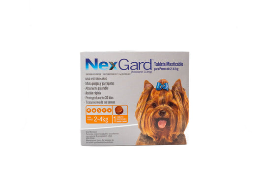 NexGard | 1 Tableta masticable para Perros | 2-4 kg