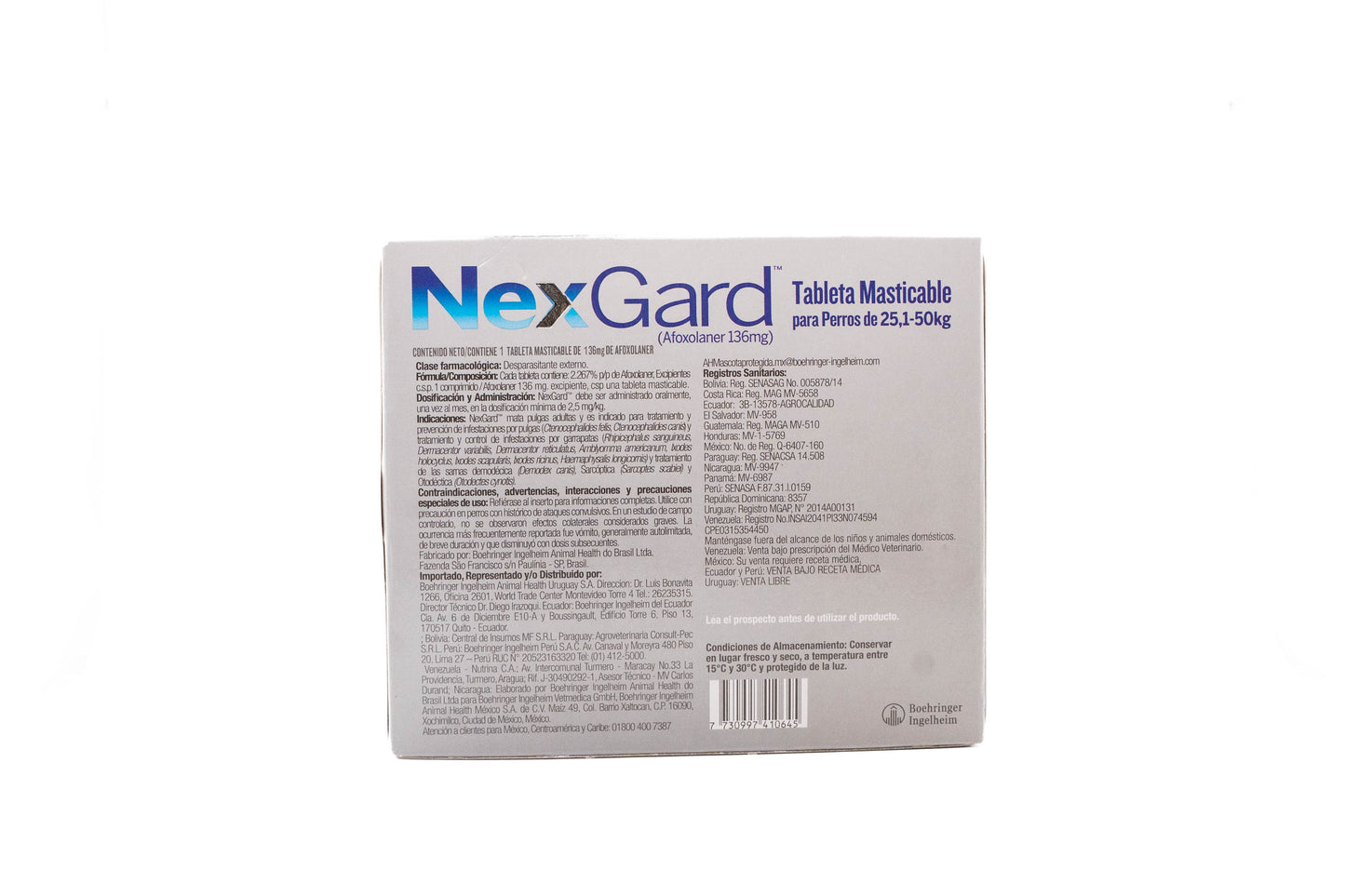 NexGard Tableta Masticable para Perros 25,1–50 kg